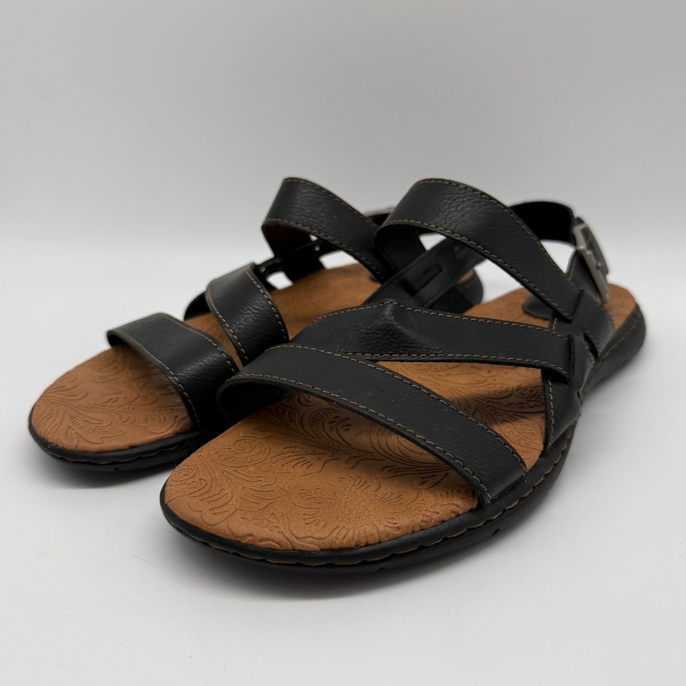 b.o.c. Strappy Sandals Women Size 9 Black Slingback Buckle Comfort BC0036609